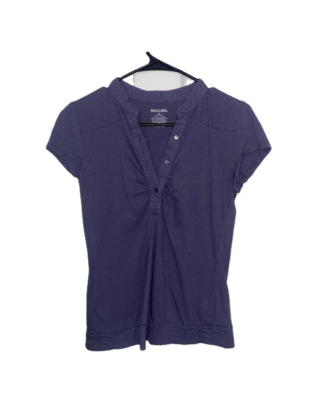 Mossimo Purple Henley Baby Tee Y2K Soft Girl Casual Top Medium